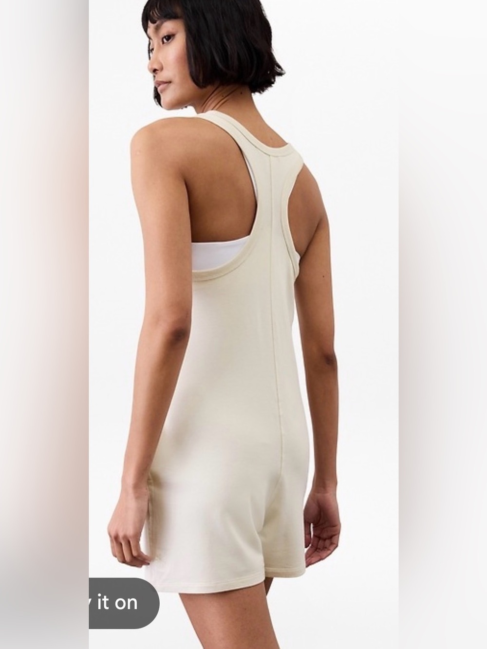 Athleta Hit Pause Romper in Oatmeal Meduim Tall - Picture 2 of 8